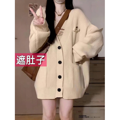 大碼慵懶風軟糯毛衣外套女針織開衫小個子學院風穿搭上衣胖mm秋冬 大碼慵懶風軟糯毛衣外套女針織開衫小個子學院風穿搭上衣胖mm秋冬