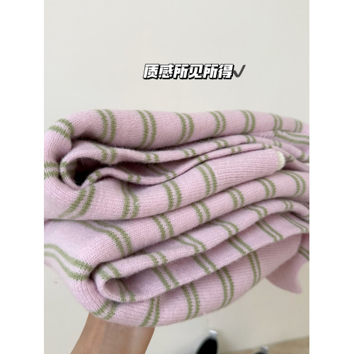 RENA韓系粉色條紋假兩件針織開衫女秋冬毛衣外套早秋穿搭上衣