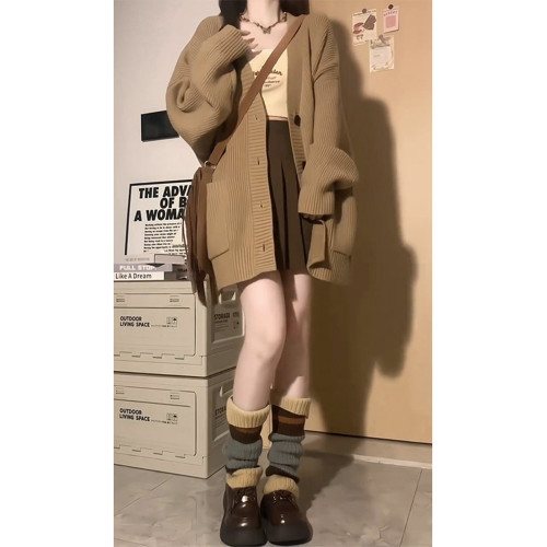 慵懶風軟糯毛衣外套女秋冬季2025新爆款針織開衫高級感穿搭小個子