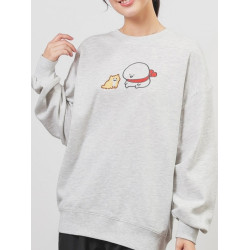 寬松可愛的刺綉秋季女士毛圈圓領毛圈衛衣合作卡通搭配日單原單