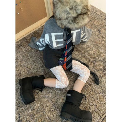 超大袖子字母印花休閒短款毛衣女秋季寬松顯瘦個性街頭針織衫上衣