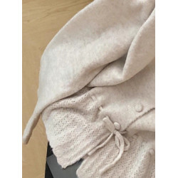 韓系溫柔風荷葉邊針織開衫女2025秋季毛衣長袖收腰顯瘦上衣女外套