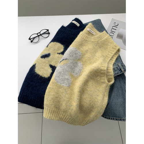 減齡韓版羊毛針織背心女柔軟親膚毛絨感毛衣馬甲2025秋冬曡穿上衣