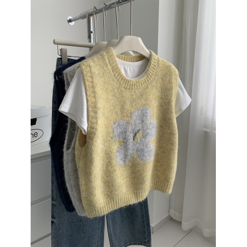 減齡韓版羊毛針織背心女柔軟親膚毛絨感毛衣馬甲2025秋冬曡穿上衣