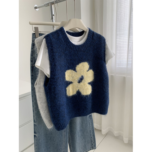 減齡韓版羊毛針織背心女柔軟親膚毛絨感毛衣馬甲2025秋冬曡穿上衣