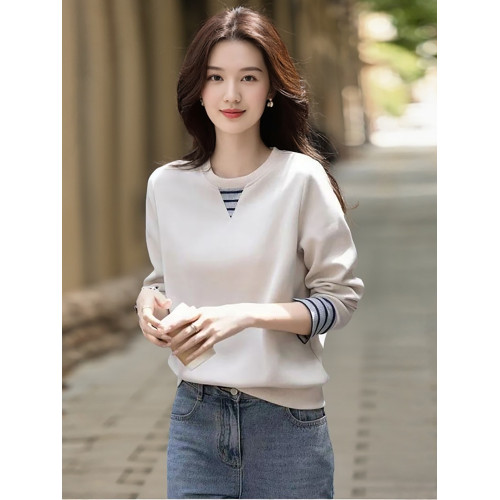 假兩件長袖衛衣女士春秋季2025新款撞色袖百搭外穿小衆不撞款上衣 假兩件長袖衛衣女士春秋季2025新款撞色袖百搭外穿小衆不撞款上衣