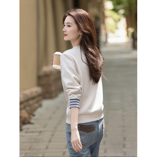 假兩件長袖衛衣女士春秋季2025新款撞色袖百搭外穿小衆不撞款上衣 假兩件長袖衛衣女士春秋季2025新款撞色袖百搭外穿小衆不撞款上衣