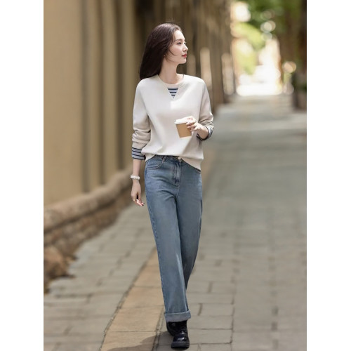 假兩件長袖衛衣女士春秋季2025新款撞色袖百搭外穿小衆不撞款上衣 假兩件長袖衛衣女士春秋季2025新款撞色袖百搭外穿小衆不撞款上衣