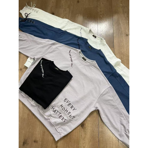 pocket日系早秋新款反毛圈植絨刺綉衛衣系帶休閒綁帶套頭寬松日單 pocket日系早秋新款反毛圈植絨刺綉衛衣系帶休閒綁帶套頭寬松日單