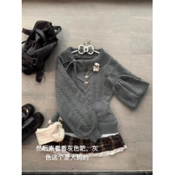 甜美少女學院風粉色毛衣女秋冬季套頭修身收腰針織可愛時尚上衣潮