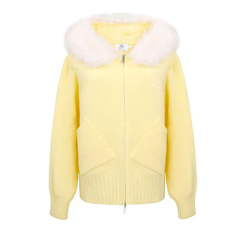 iNSLliiSA軟糯慵懶風溫柔連帽毛領針織衫女春秋新款休閒百搭毛衣 iNSLliiSA軟糯慵懶風溫柔連帽毛領針織衫女春秋新款休閒百搭毛衣