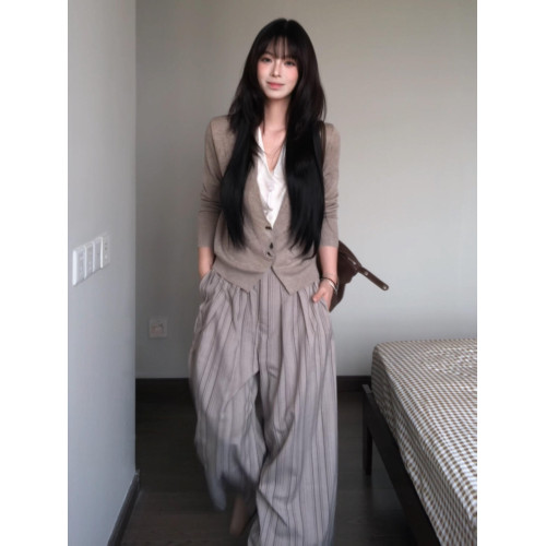 法式復古氣質高級感假兩件長袖針織衫女早秋新款開衫顯瘦外搭上衣