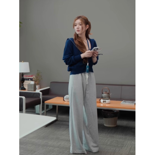 許我耀眼趙露思許妍同款拉鍊連帽毛衣外套女秋冬季設計感短款上衣