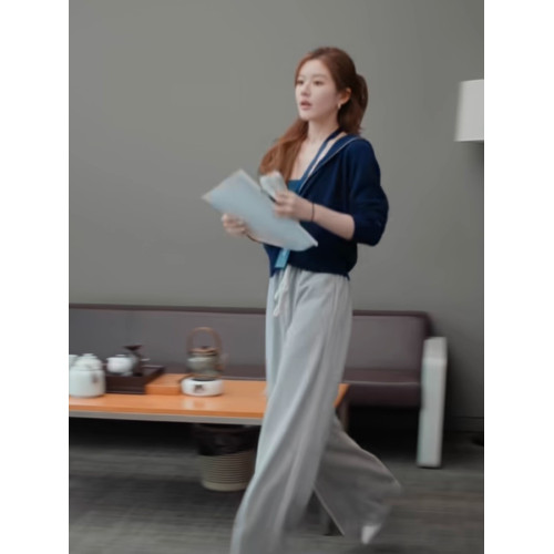 許我耀眼趙露思許妍同款拉鍊連帽毛衣外套女秋冬季設計感短款上衣