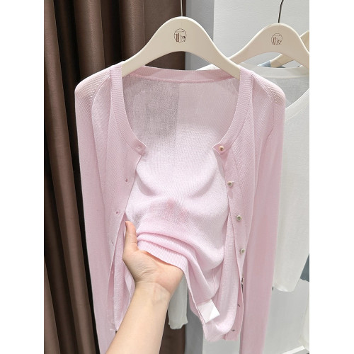 咖色針織開衫外套薄款早秋流行穿搭萊賽爾天絲上衣防曬披肩高級感