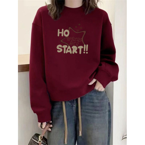 大牌即墨100%純棉衛衣女秋冬季加絨加厚寬松顯瘦休閒套頭上衣外套 大牌即墨100%純棉衛衣女秋冬季加絨加厚寬松顯瘦休閒套頭上衣外套