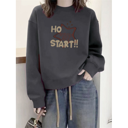 大牌即墨100%純棉衛衣女秋冬季加絨加厚寬松顯瘦休閒套頭上衣外套 大牌即墨100%純棉衛衣女秋冬季加絨加厚寬松顯瘦休閒套頭上衣外套