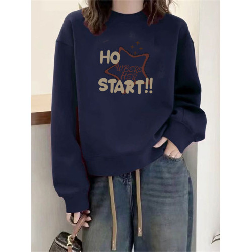 大牌即墨100%純棉衛衣女秋冬季加絨加厚寬松顯瘦休閒套頭上衣外套 大牌即墨100%純棉衛衣女秋冬季加絨加厚寬松顯瘦休閒套頭上衣外套