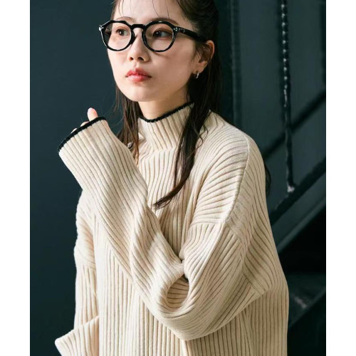 日單女裝秋冬新款圓領套頭毛衣女寬松慵懶風針織衫上衣 日單女裝秋冬新款圓領套頭毛衣女寬松慵懶風針織衫上衣