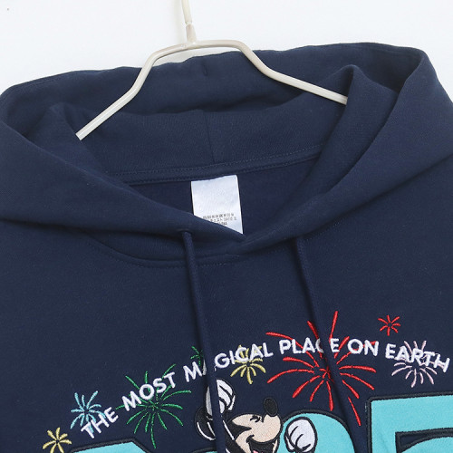 樂園款卡通動漫字母刺綉俏皮青春連帽雙層長袖加絨寬松衛衣女 樂園款卡通動漫字母刺綉俏皮青春連帽雙層長袖加絨寬松衛衣女