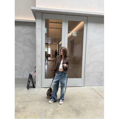 Audwyn羊毛蝙蝠袖針織開衫女秋冬寬松顯瘦慵懶風棕色披肩上衣外套 Audwyn羊毛蝙蝠袖針織開衫女秋冬寬松顯瘦慵懶風棕色披肩上衣外套