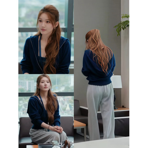 趙露思同款雙拉鍊連帽衛衣女秋2025新款許你耀眼許妍針織開衫外套