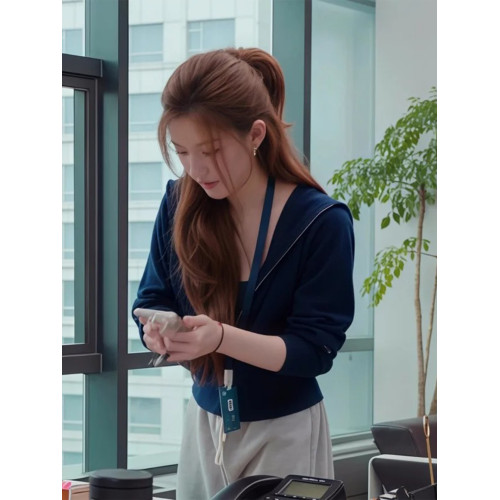 趙露思同款雙拉鍊連帽衛衣女秋2025新款許你耀眼許妍針織開衫外套