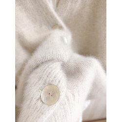 米灰色軟糯水貂絨針織開衫毛衣外套女秋冬季寬松慵懶風高級感上衣