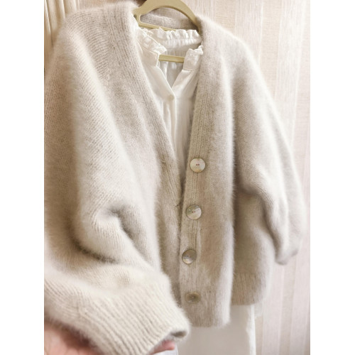 米灰色軟糯水貂絨針織開衫毛衣外套女秋冬季寬松慵懶風高級感上衣