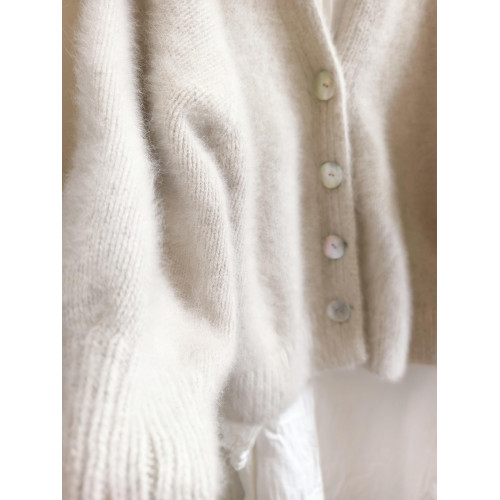 米灰色軟糯水貂絨針織開衫毛衣外套女秋冬季寬松慵懶風高級感上衣