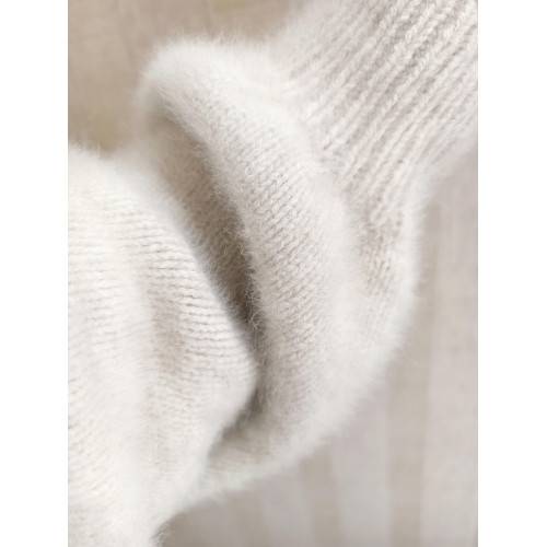 米灰色軟糯水貂絨針織開衫毛衣外套女秋冬季寬松慵懶風高級感上衣