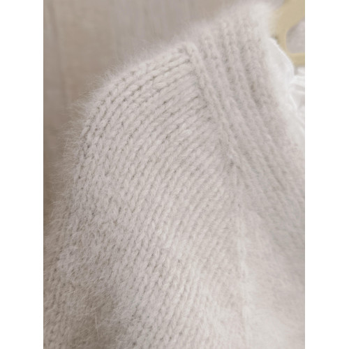 米灰色軟糯水貂絨針織開衫毛衣外套女秋冬季寬松慵懶風高級感上衣