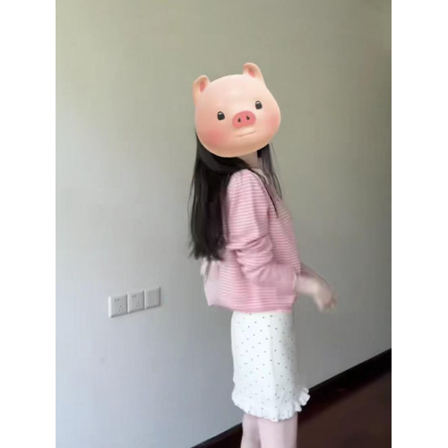 粉色條紋假兩件針織衫女早秋季氛圍感短款開衫毛衣外套高級感上衣