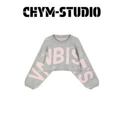 酷颯風炸街字母印花毛衣今年流行的爆款女裝秋季新款設計感針織衫