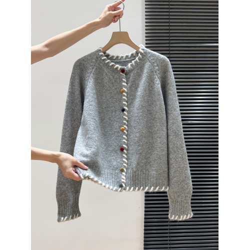 彩釦加厚針織毛衣外套女2025秋冬季慵懶風寬松設計感長袖開衫上衣 彩釦加厚針織毛衣外套女2025秋冬季慵懶風寬松設計感長袖開衫上衣