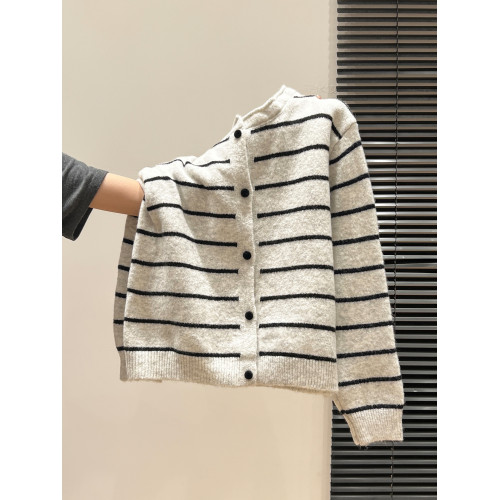 撞色條紋圓領設計感長袖針織開衫女2025秋冬新款加厚毛衣外套上衣 撞色條紋圓領設計感長袖針織開衫女2025秋冬新款加厚毛衣外套上衣