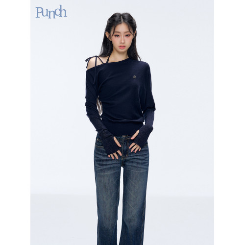 PUNCH 25AW秋韓系基礎顯瘦露肩毛衣 PUNCH 25AW秋韓系基礎顯瘦露肩毛衣