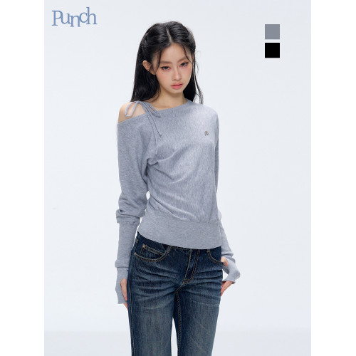 PUNCH 25AW秋韓系基礎顯瘦露肩毛衣 PUNCH 25AW秋韓系基礎顯瘦露肩毛衣