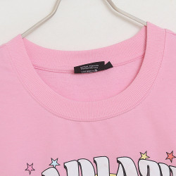 可愛甜美青春俏皮圓領毛圈長袖衛衣大碼卡通印花中長款上衣