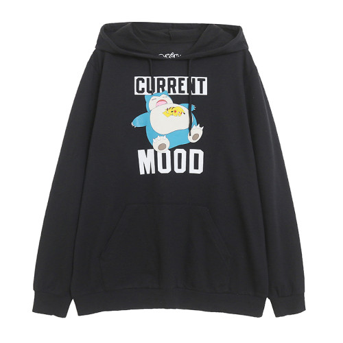 情侶款 春秋季卡通字母印花連帽衛衣女寬松大碼薄絨口袋外套 情侶款 春秋季卡通字母印花連帽衛衣女寬松大碼薄絨口袋外套