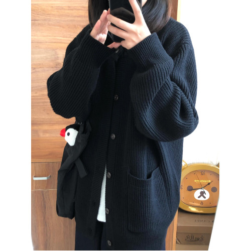 復古慵懶2025秋新款寬松百搭毛衣加厚外穿針織開衫休閒外套上衣女 復古慵懶2025秋新款寬松百搭毛衣加厚外穿針織開衫休閒外套上衣女