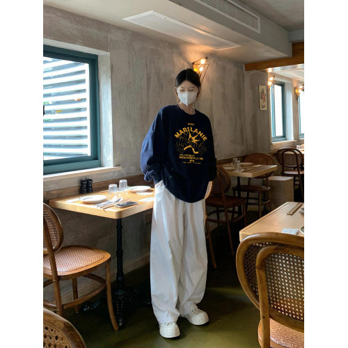 純棉高街美式復古套頭圓領衛衣女2025新款寬松潮牌慵懶風長袖上衣 純棉高街美式復古套頭圓領衛衣女2025新款寬松潮牌慵懶風長袖上衣