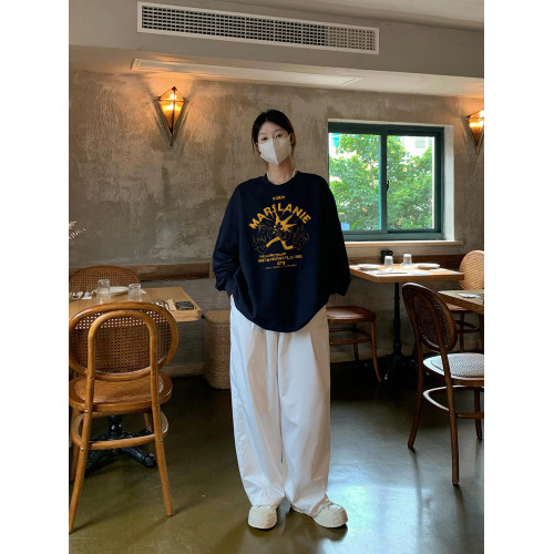 純棉高街美式復古套頭圓領衛衣女2025新款寬松潮牌慵懶風長袖上衣 純棉高街美式復古套頭圓領衛衣女2025新款寬松潮牌慵懶風長袖上衣