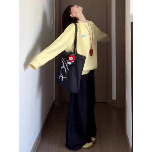 寬松套頭外穿軟糯毛衣女秋冬季慵懶高級感2025新款黃色polo領上衣 寬松套頭外穿軟糯毛衣女秋冬季慵懶高級感2025新款黃色polo領上衣