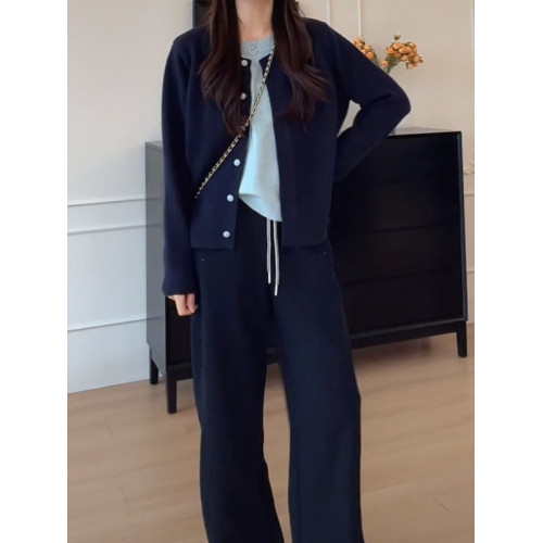 大碼女裝撞色假兩件針織開衫長袖秋季胖mm顯瘦寬松韓版慵懶風上衣