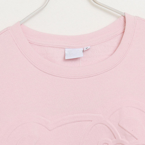 3D立體燙印~粉色卡通動漫圓領衛衣女寬松大碼減齡休閒上衣 3D立體燙印~粉色卡通動漫圓領衛衣女寬松大碼減齡休閒上衣