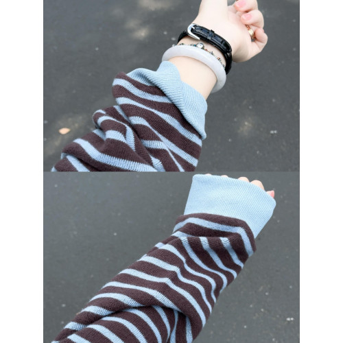 韓系學院風翻領條紋衛衣女秋季復古百搭撞色寬松休閒長袖毛衣上衣 韓系學院風翻領條紋衛衣女秋季復古百搭撞色寬松休閒長袖毛衣上衣