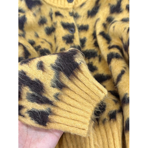 豹紋高領毛衣女針織開衫女裝2026春季季新款時髦高級洋氣上衣外套