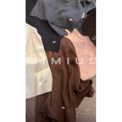 遊鹿鹿 軟糯感竪坑條打底衫 簡約圓領長袖 舒適百搭內搭上衣