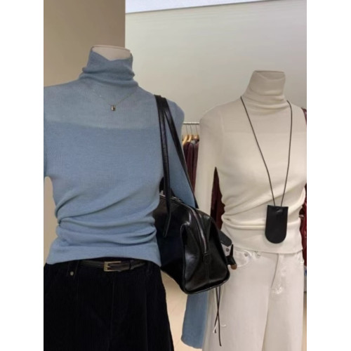 黑色修身顯瘦針織打底衫女2025秋冬季新款高領內搭氛圍感上衣女 黑色修身顯瘦針織打底衫女2025秋冬季新款高領內搭氛圍感上衣女